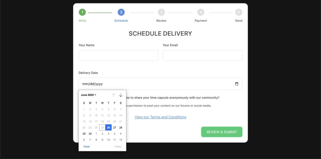 Date picker interface